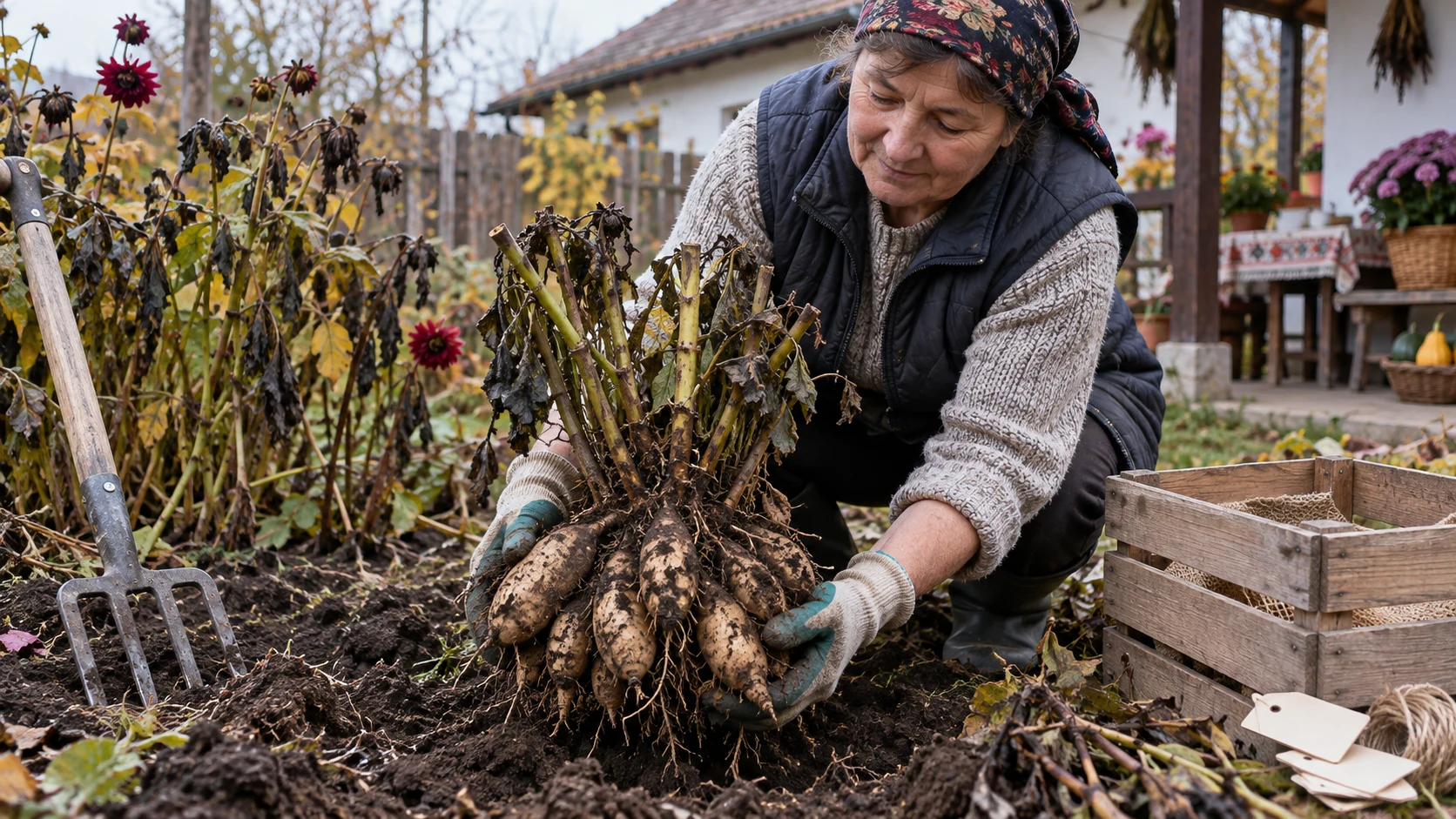 Când scoți tuberculii de dalie și cum îi păstrezi peste iarnă
