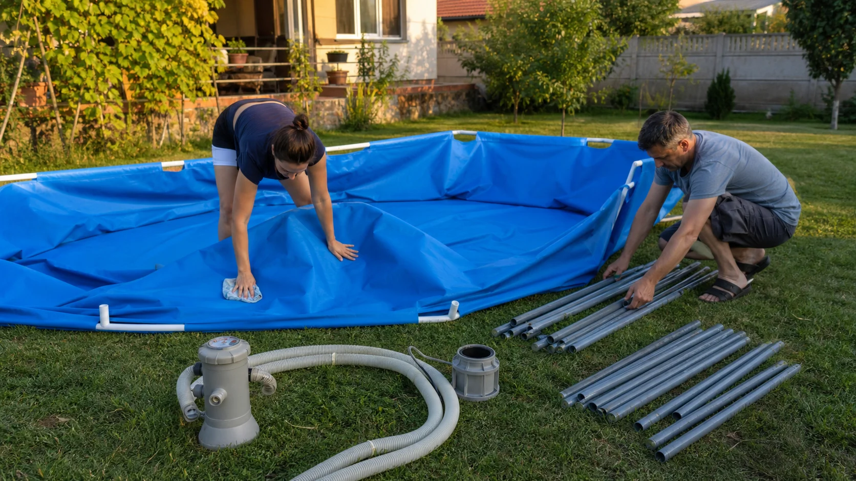 Cum cureți și depozitezi piscina supraterană la final de sezon