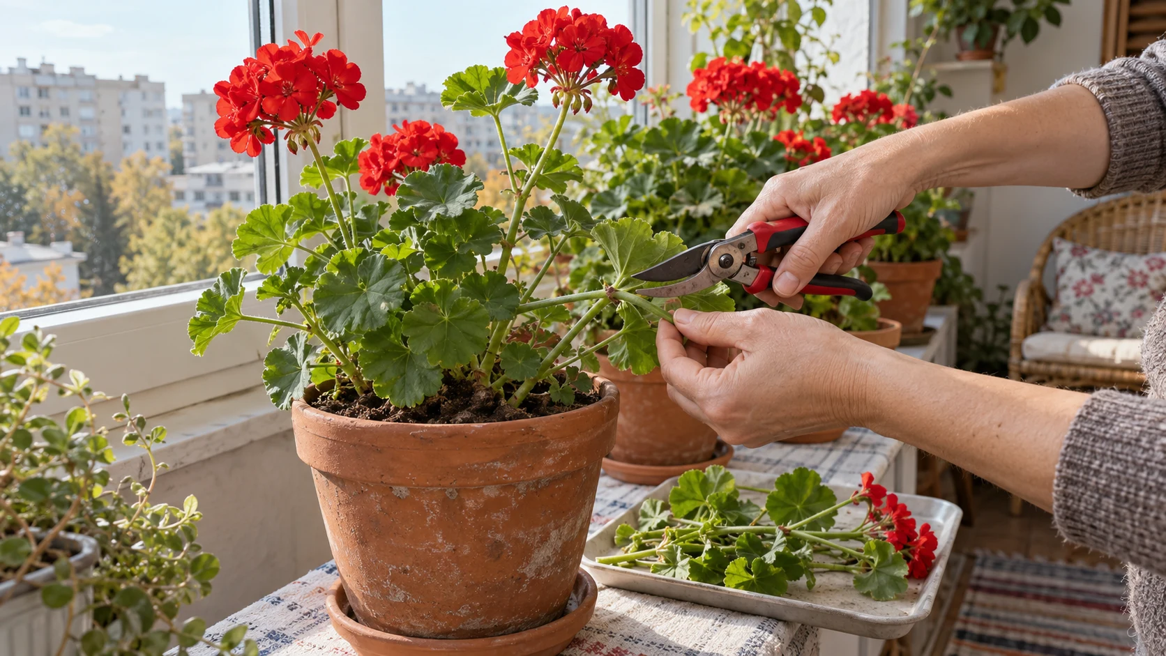 Cum iernezi mușcatele de balcon înainte de primul îngheț