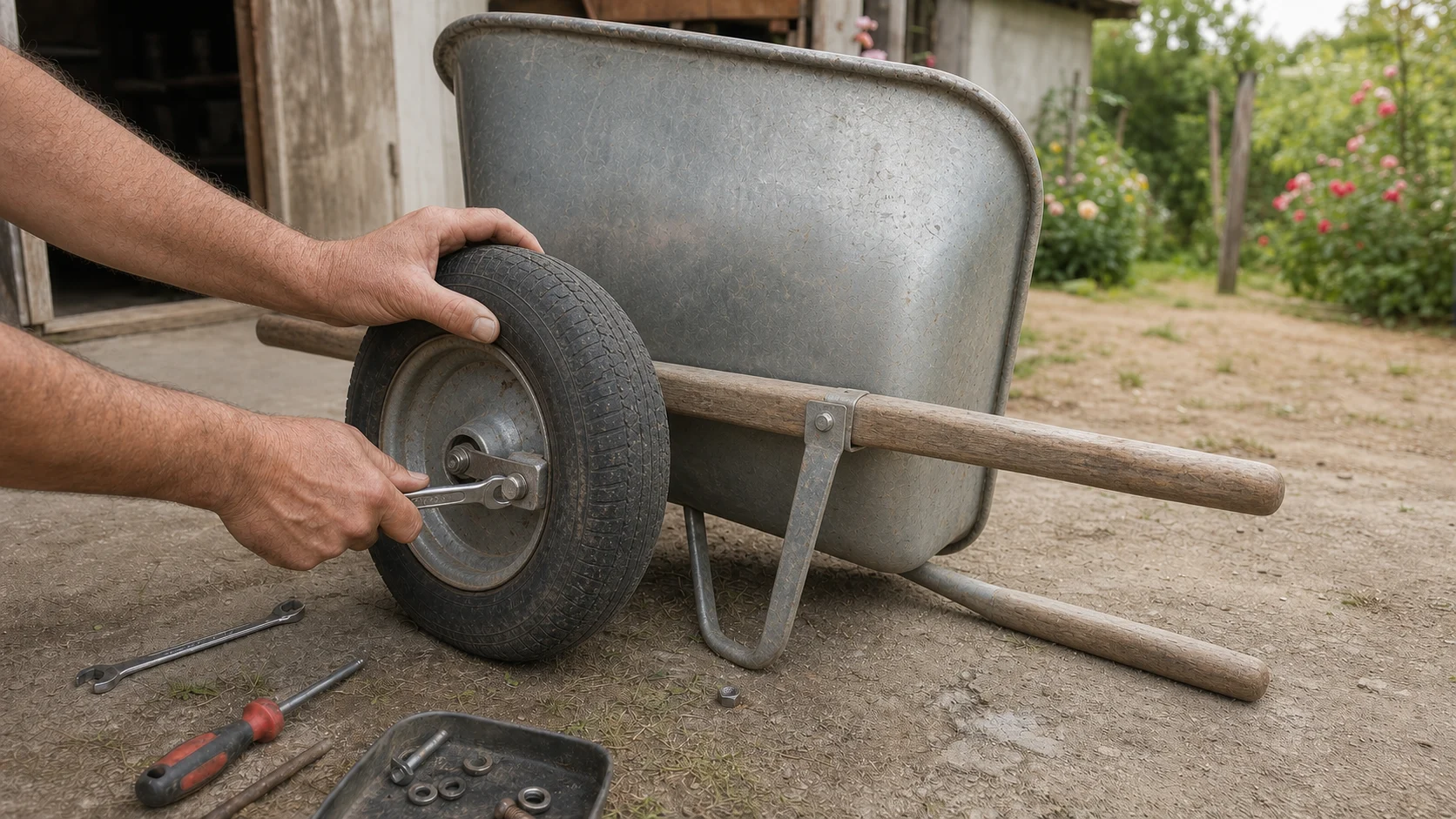Cum repari o roabă care trage într-o parte, scârțâie sau are roata moale